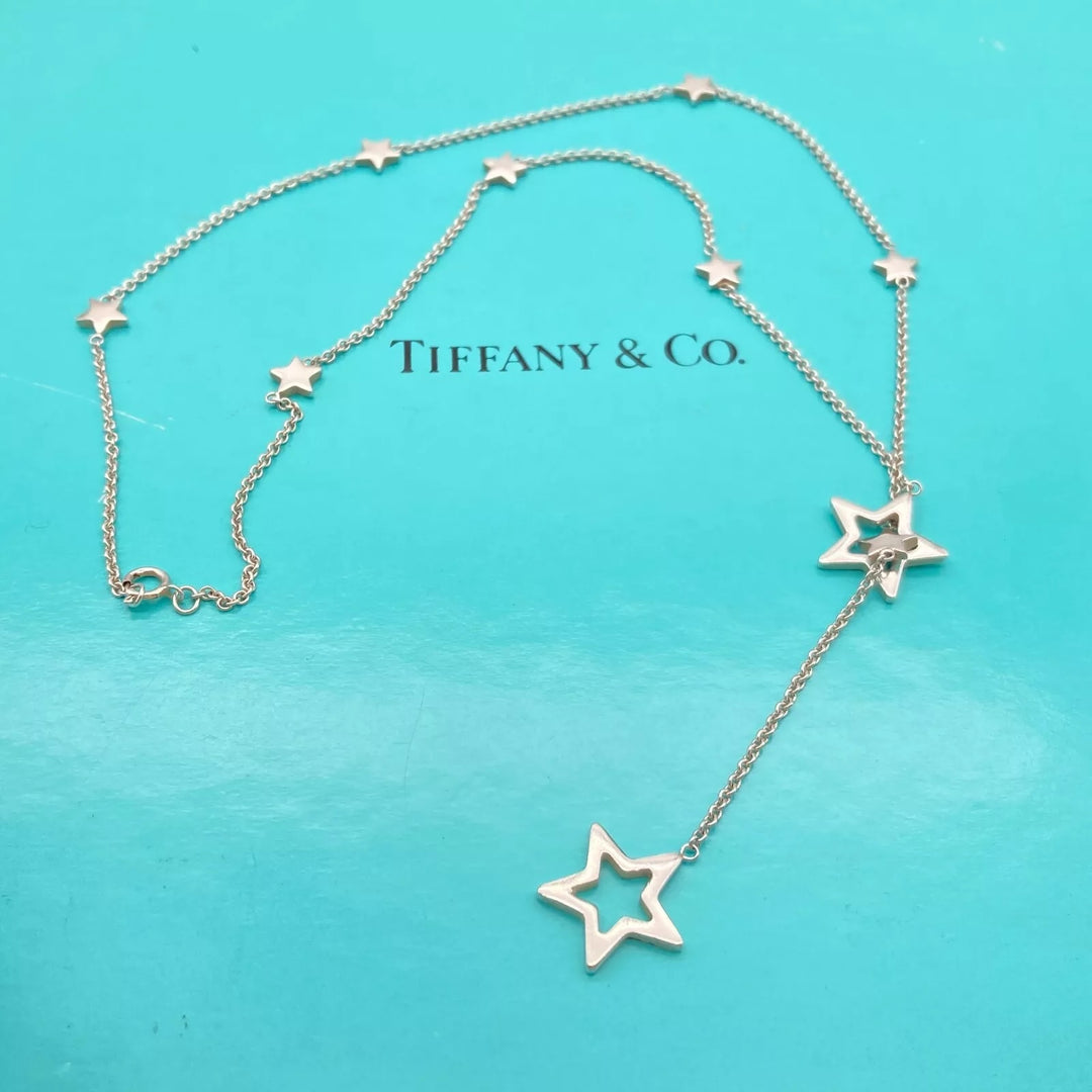 TIFFANY &amp; CO. STERLING SILVER STAR LARIAT NECKLACE