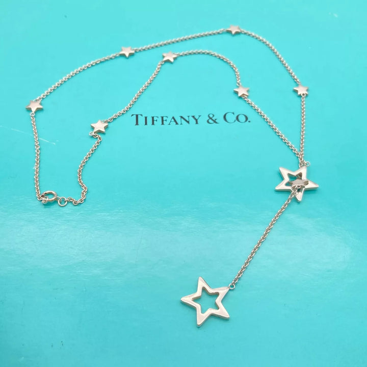 TIFFANY &amp; CO. STERLING SILVER STAR LARIAT NECKLACE