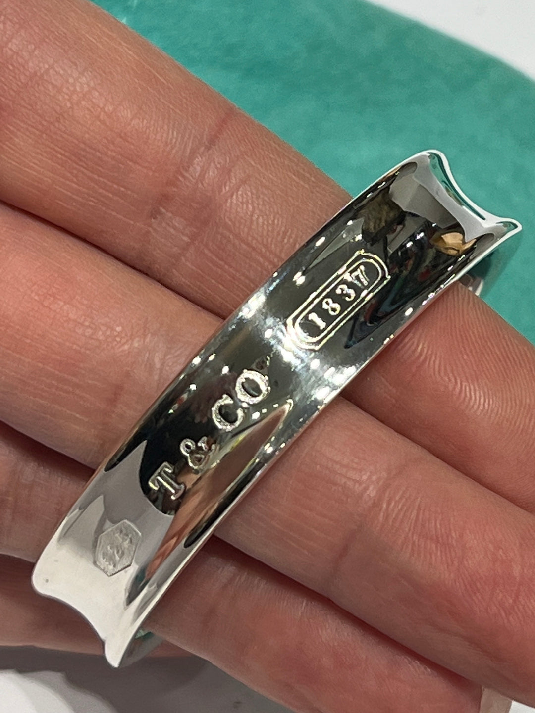 TIFFANY &amp; CO. STERLING SILVER 1837 CUFF BRACELET