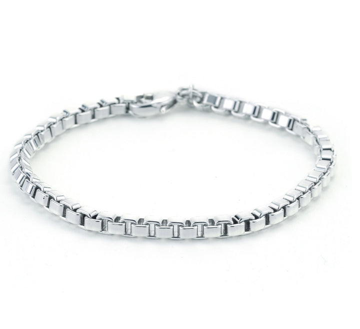 TIFFANY &amp; CO. STERLING SILVER VENETIAN BOX LINK BRACELET