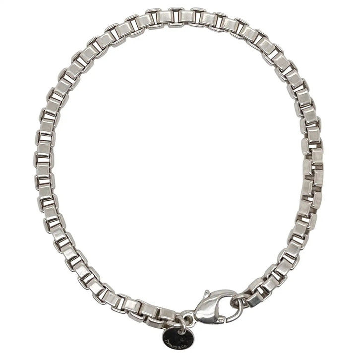 TIFFANY &amp; CO. STERLING SILVER VENETIAN BOX LINK BRACELET