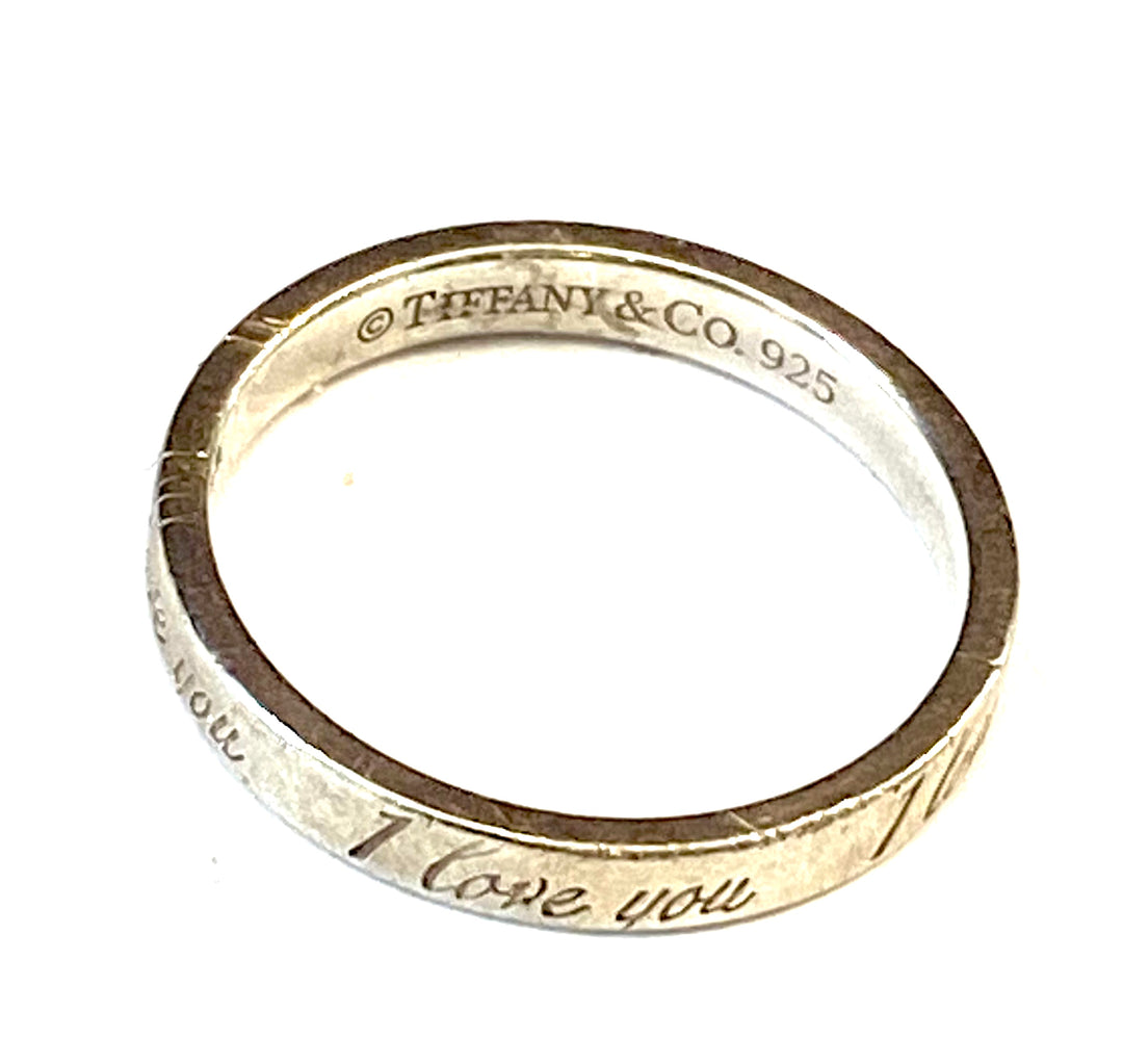 TIFFANY &amp; CO. STERLING SILVER I LOVE YOU RING BAND