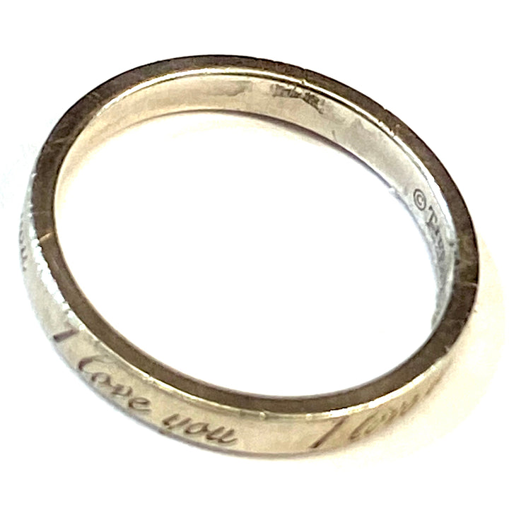 TIFFANY &amp; CO. STERLING SILVER I LOVE YOU RING BAND