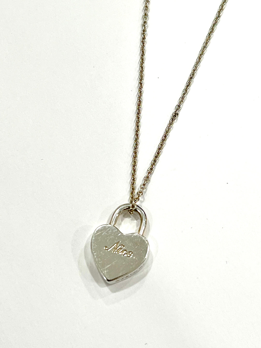 TIFFANY & CO. NICE & NAUGHTY HEART PADLOCK PENDANT NECKLACE