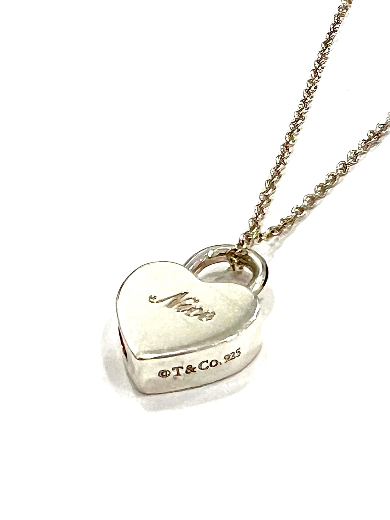 TIFFANY NICE NAUGHTY HEART PADLOCK PENDANT NECKLACE