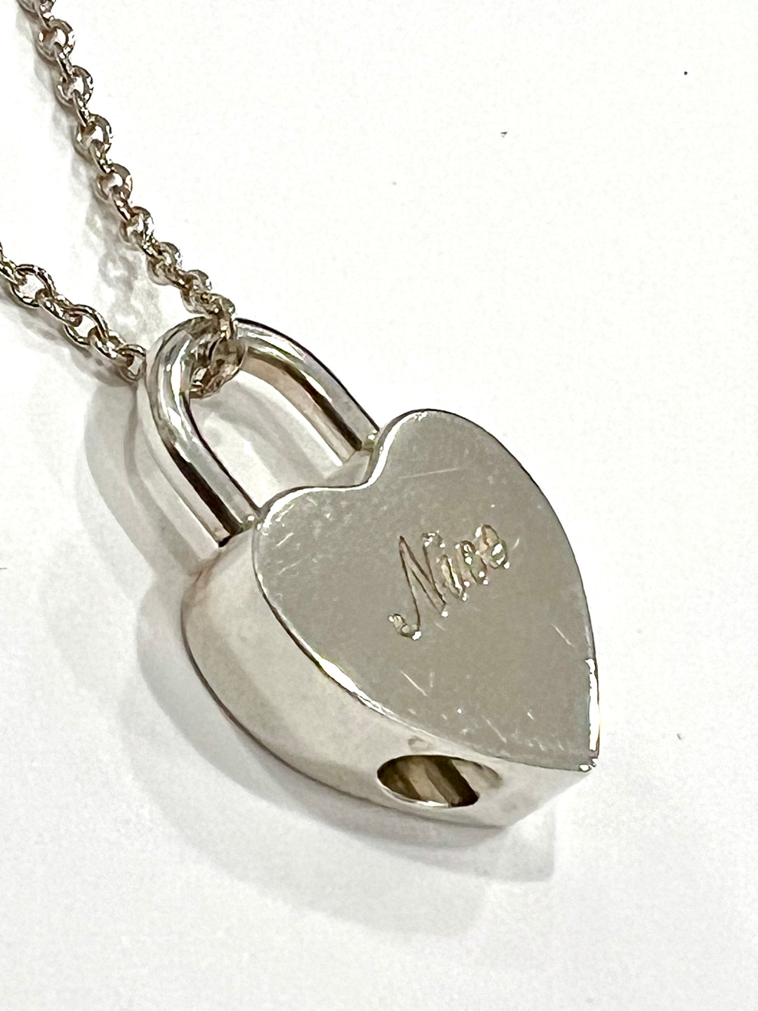 TIFFANY & CO. NICE & NAUGHTY HEART PADLOCK PENDANT NECKLACE