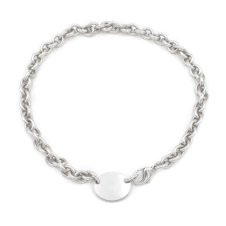TIFFANY &amp; CO STERLING SILVER RTT OVAL TAG CHOKER NECKLACE