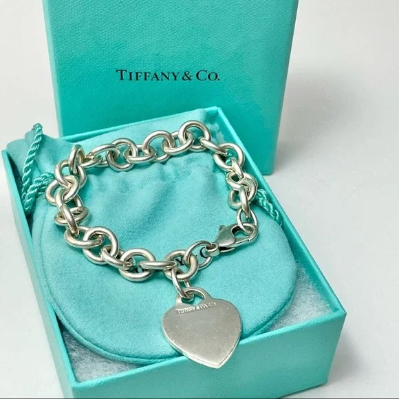 TIFFANY &amp; CO. STERLING SILVER HEART TAG BRACELET
