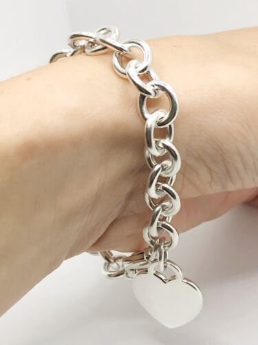 TIFFANY &amp; CO. STERLING SILVER HEART TAG BRACELET