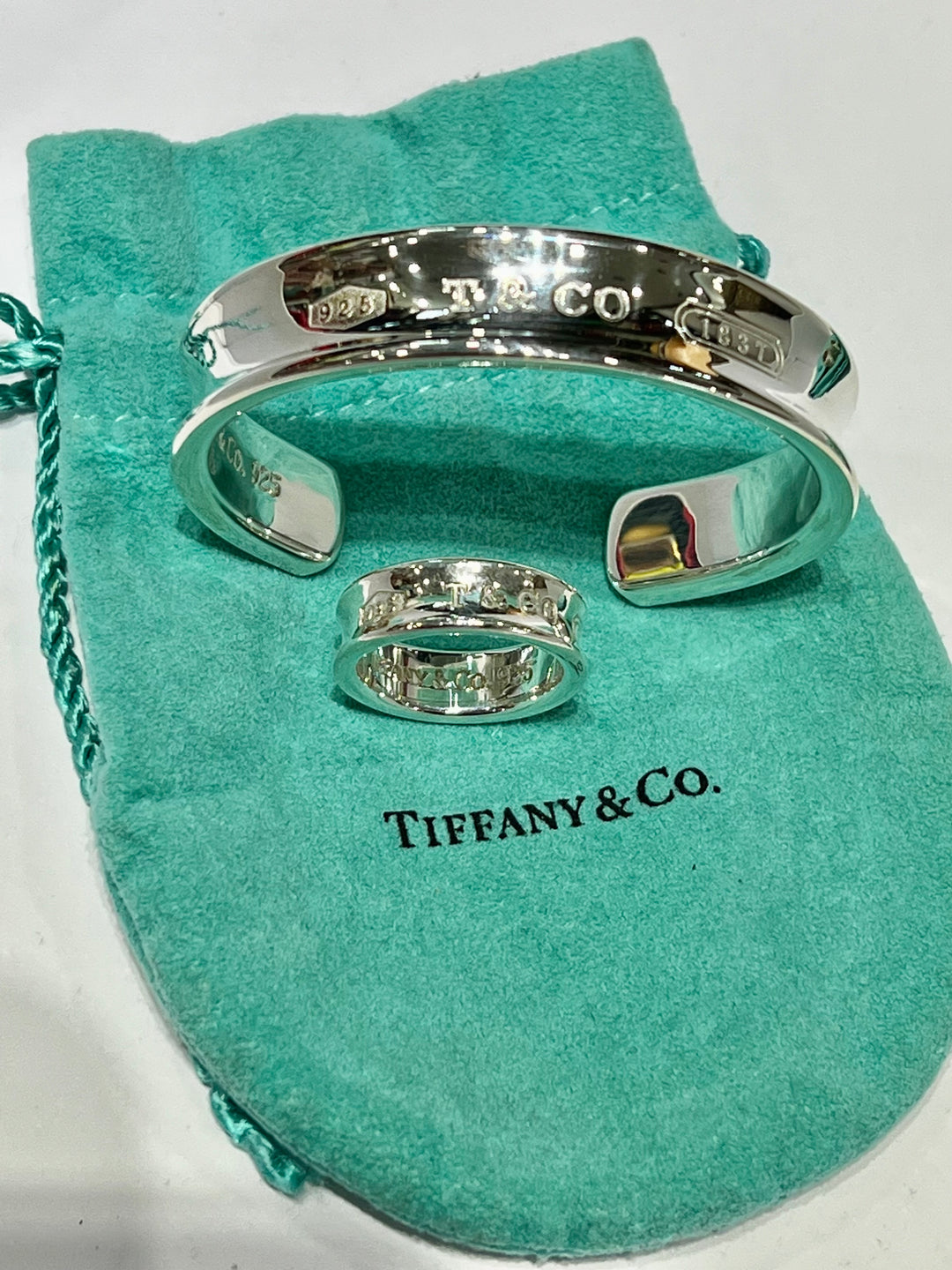 TIFFANY &amp; CO. STERLING SILVER 1837 RING