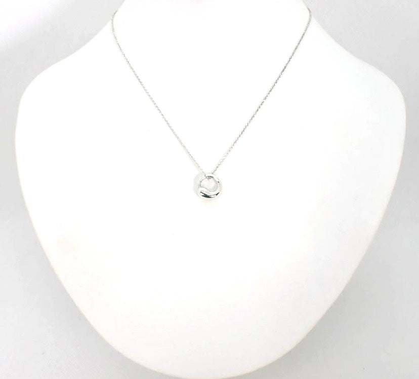 TIFFANY &amp; CO ETERNAL CIRCLE ELSA PERETTI STERLING SILVER NECKLACE