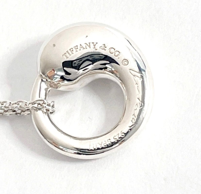 TIFFANY &amp; CO ETERNAL CIRCLE ELSA PERETTI STERLING SILVER NECKLACE