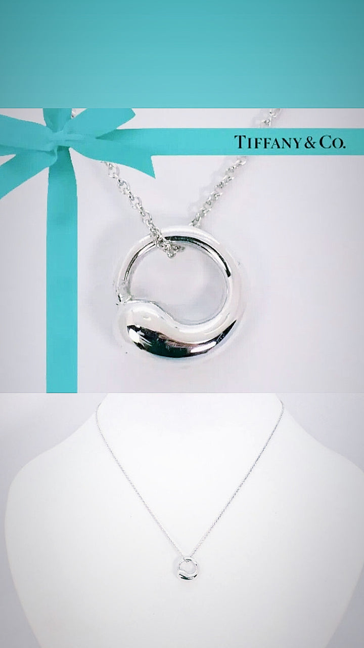 TIFFANY &amp; CO ETERNAL CIRCLE ELSA PERETTI STERLING SILVER NECKLACE