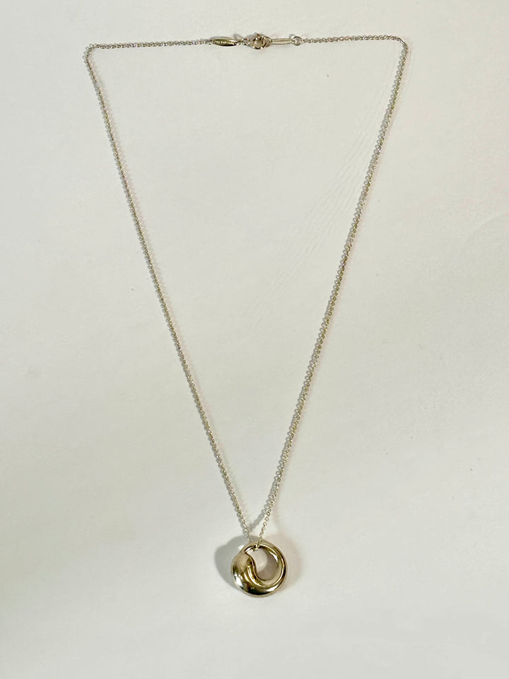 TIFFANY &amp; CO ETERNAL CIRCLE ELSA PERETTI STERLING SILVER NECKLACE