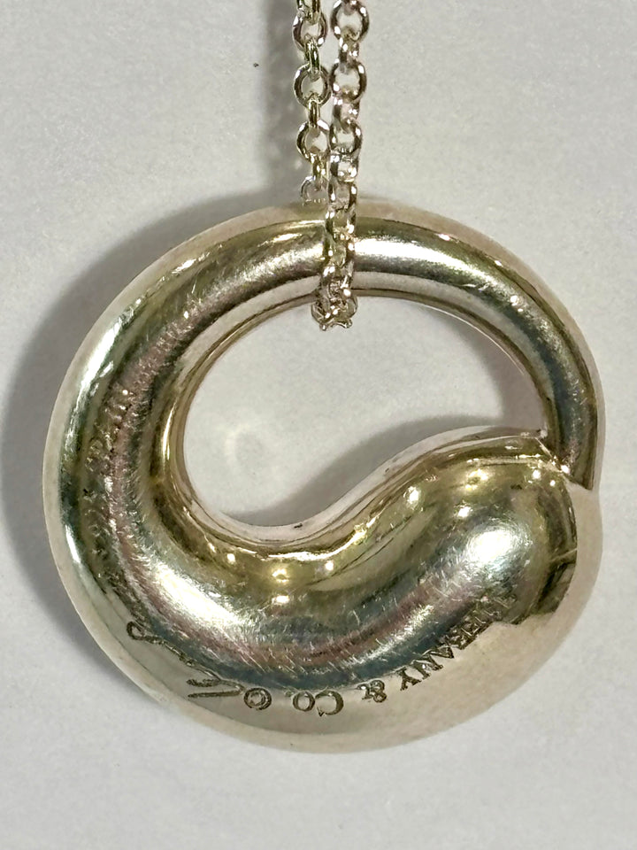 TIFFANY &amp; CO ETERNAL CIRCLE ELSA PERETTI STERLING SILVER NECKLACE