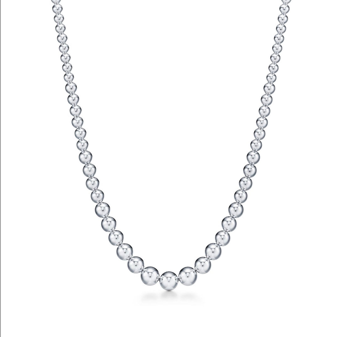 TIFFANY &amp; CO. STERLING SILVER HARDWARE GRADUATED BALL NECKLACE