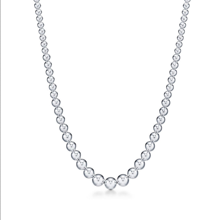 TIFFANY &amp; CO. STERLING SILVER HARDWARE GRADUATED BALL NECKLACE