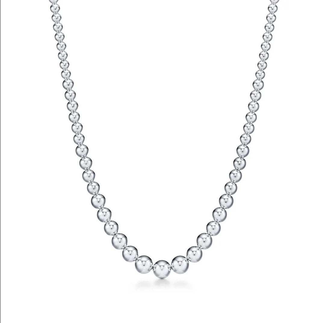 TIFFANY &amp; CO. STERLING SILVER HARDWARE GRADUATED BALL NECKLACE