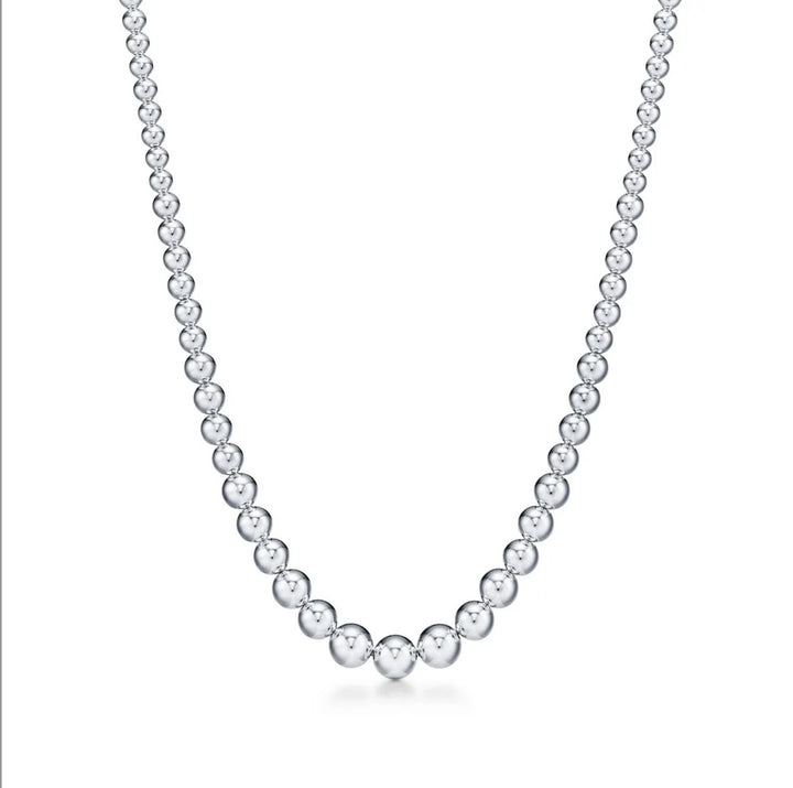 TIFFANY &amp; CO. STERLING SILVER HARDWARE GRADUATED BALL NECKLACE