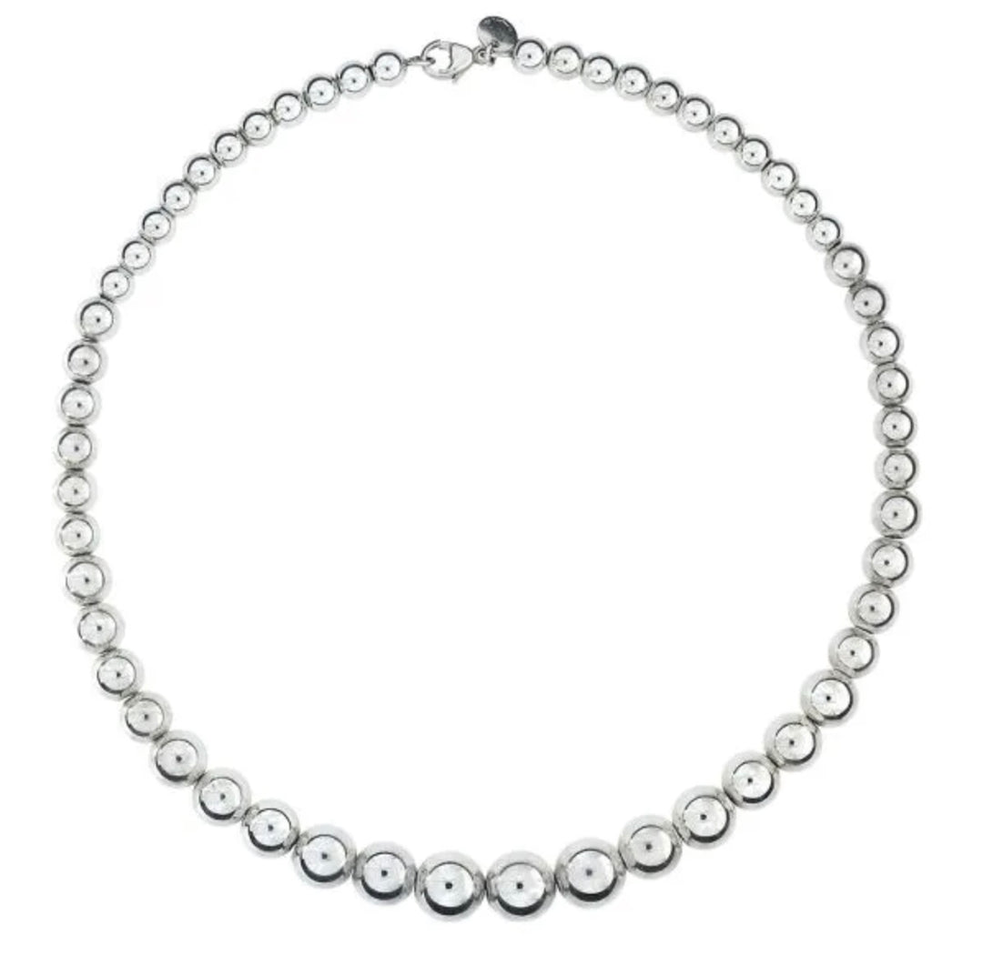 TIFFANY &amp; CO. STERLING SILVER HARDWARE GRADUATED BALL NECKLACE