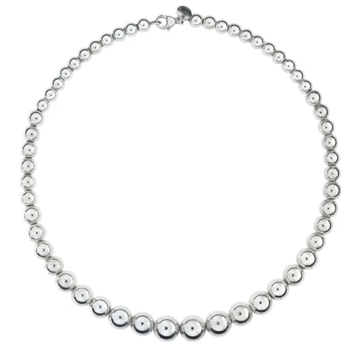 TIFFANY &amp; CO. STERLING SILVER HARDWARE GRADUATED BALL NECKLACE