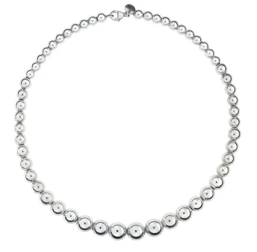 TIFFANY &amp; CO. STERLING SILVER HARDWARE GRADUATED BALL NECKLACE