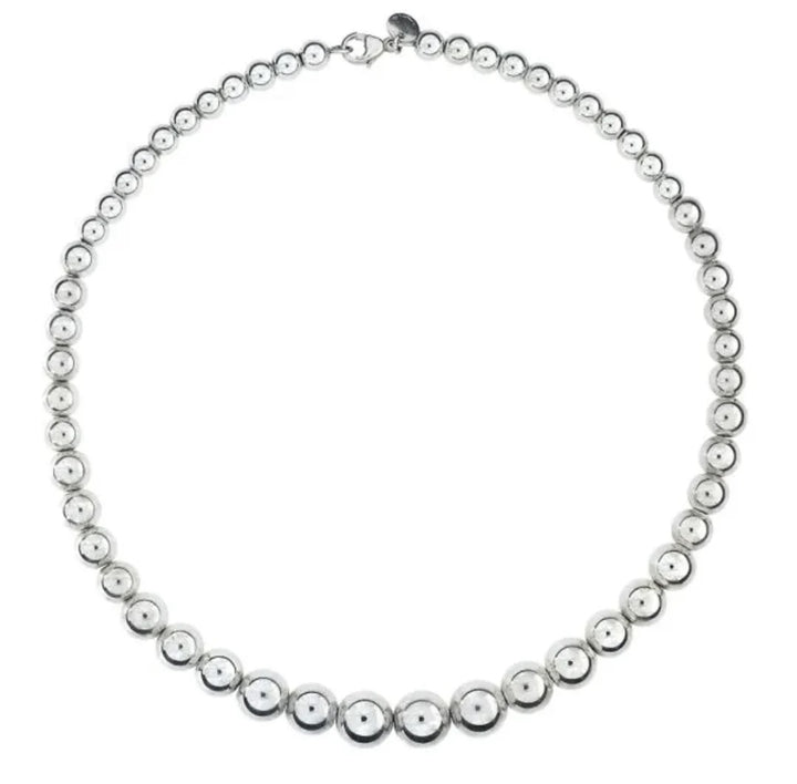 TIFFANY &amp; CO. STERLING SILVER HARDWARE GRADUATED BALL NECKLACE