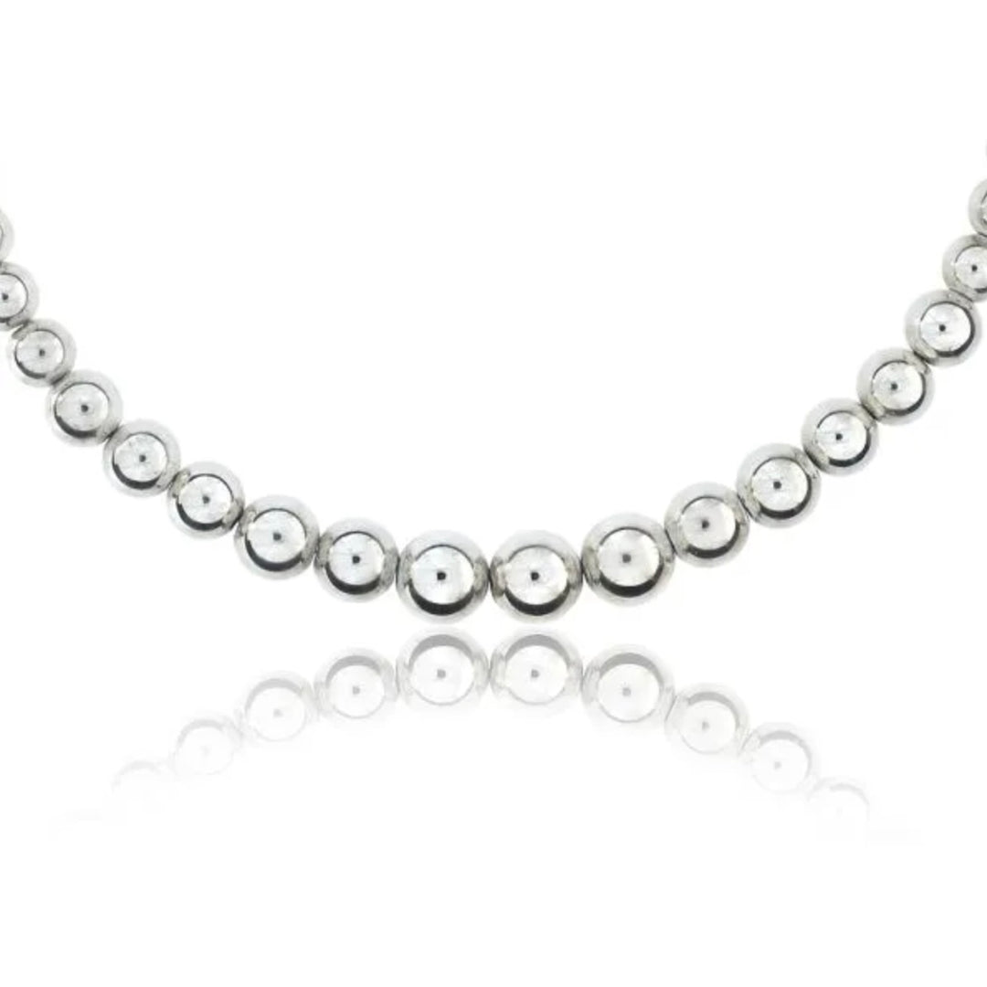 TIFFANY &amp; CO. STERLING SILVER HARDWARE GRADUATED BALL NECKLACE