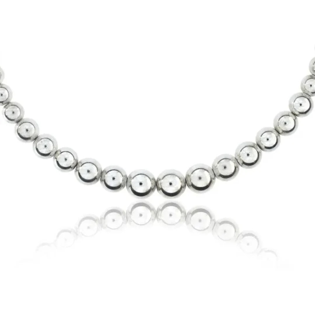 TIFFANY &amp; CO. STERLING SILVER HARDWARE GRADUATED BALL NECKLACE