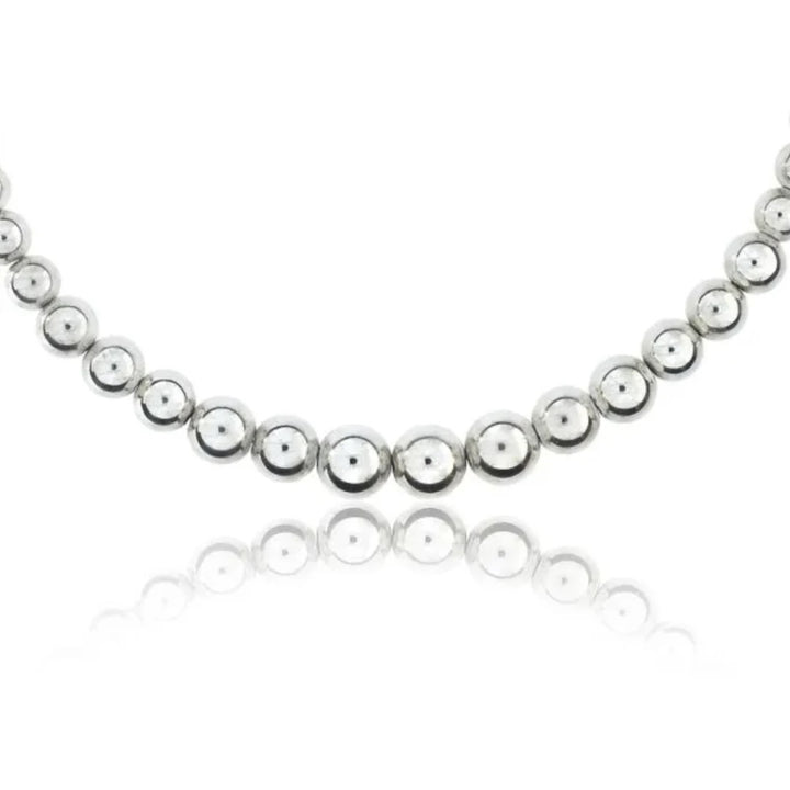TIFFANY &amp; CO. STERLING SILVER HARDWARE GRADUATED BALL NECKLACE