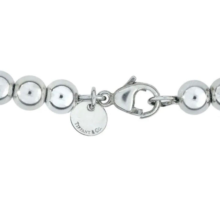 TIFFANY &amp; CO. STERLING SILVER HARDWARE GRADUATED BALL NECKLACE