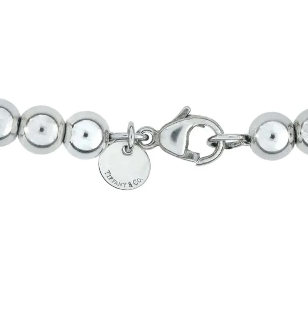 TIFFANY &amp; CO. STERLING SILVER HARDWARE GRADUATED BALL NECKLACE