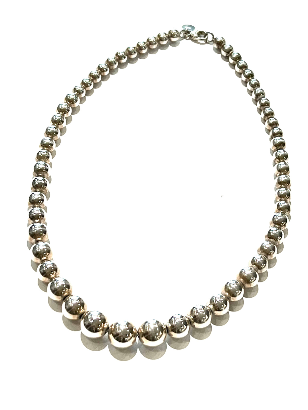 TIFFANY &amp; CO. STERLING SILVER HARDWARE GRADUATED BALL NECKLACE