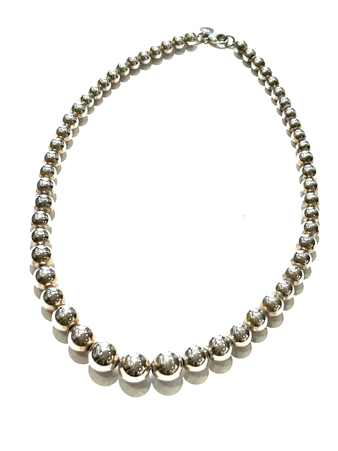 TIFFANY &amp; CO. STERLING SILVER HARDWARE GRADUATED BALL NECKLACE