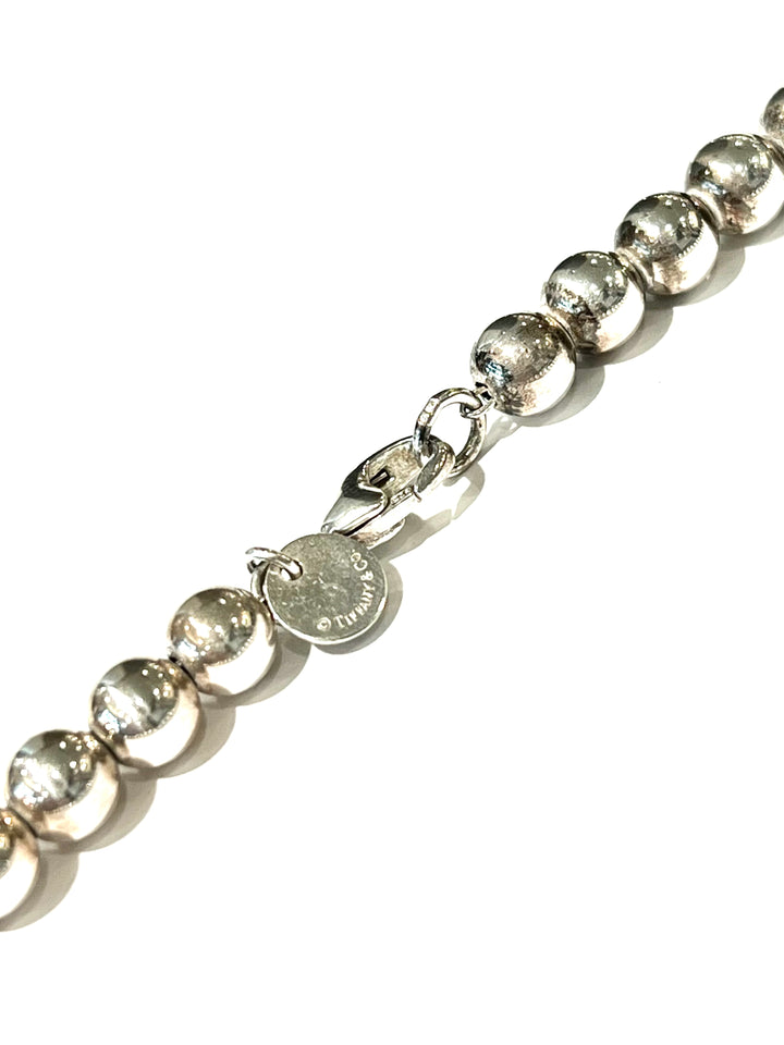 TIFFANY &amp; CO. STERLING SILVER HARDWARE GRADUATED BALL NECKLACE
