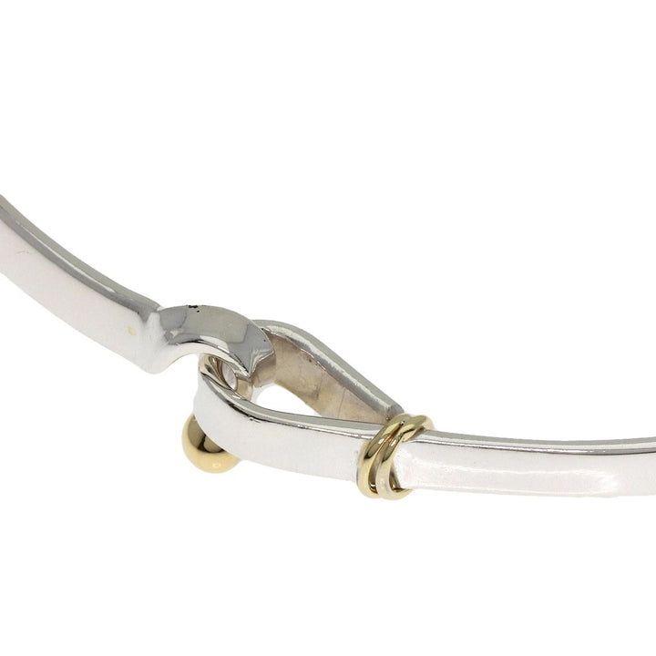 TIFFANY &amp; CO. STERLING SILVER 18K GOLD HOOK &amp; EYE BANGLE BRACELET