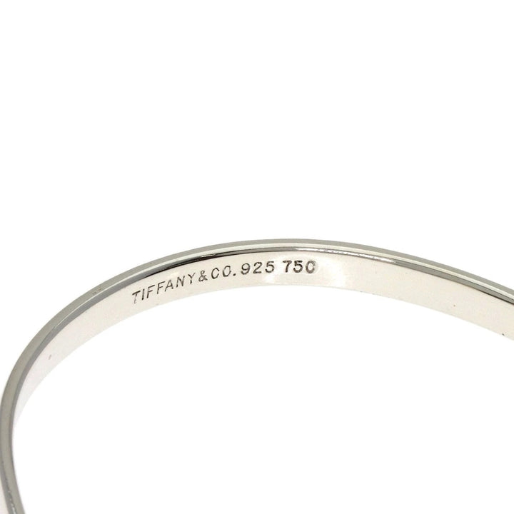 TIFFANY &amp; CO. STERLING SILVER 18K GOLD HOOK &amp; EYE BANGLE BRACELET