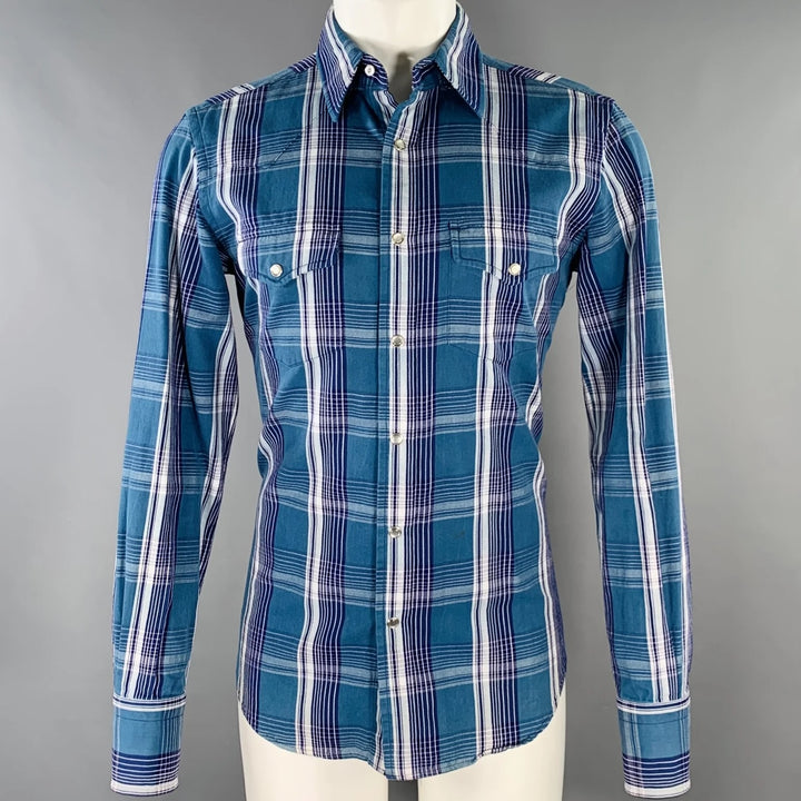 TOM FORD WESTERN PLAID BUTTON-DOWN MEN&