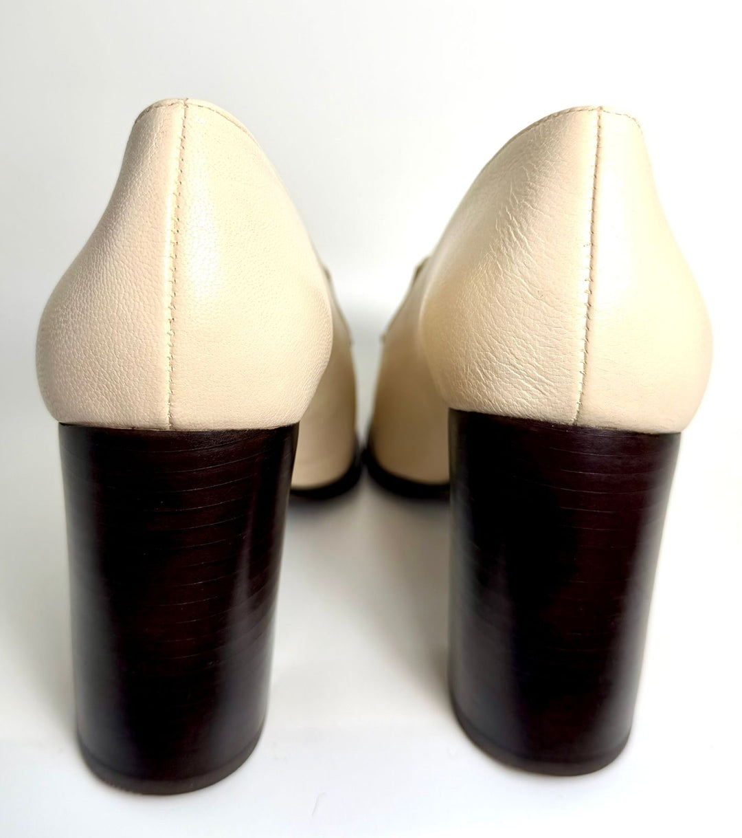 TORY BURCH BANANA HEEL LEATHER LOAFERS