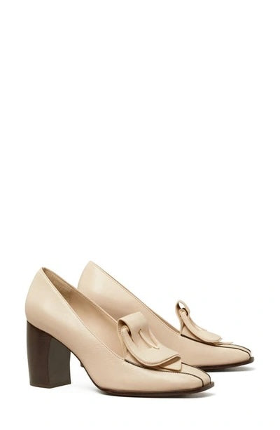 TORY BURCH BANANA HEEL LEATHER LOAFERS