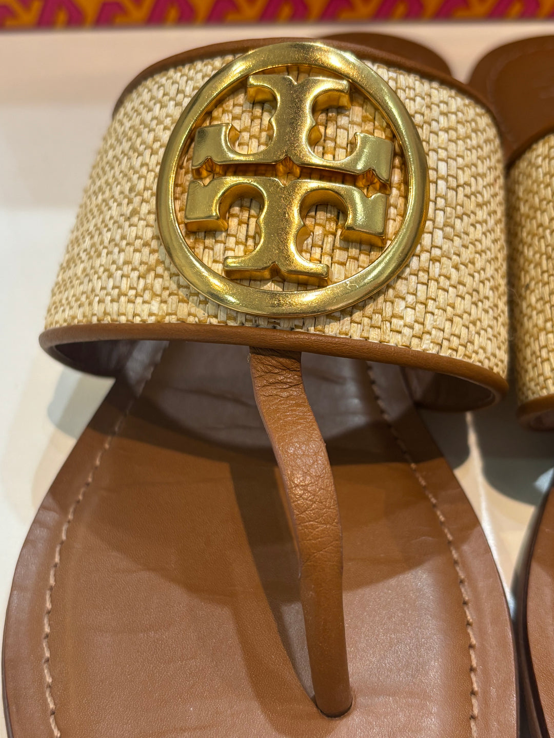 TORY BURCH BENTON BAND WOVEN &amp; NAPA LEATHER MULES