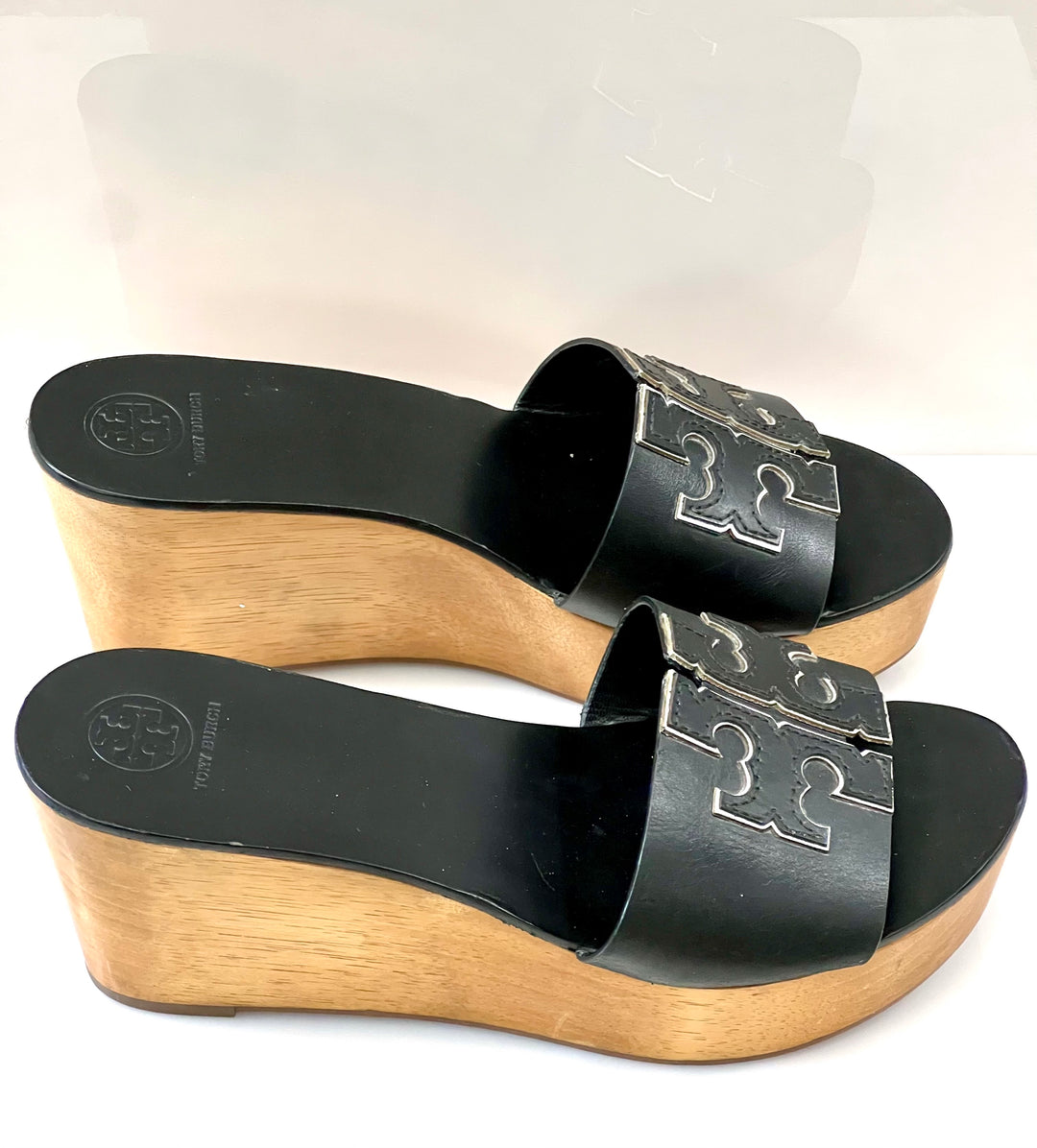 TORY BURCH INES LEATHER WEDGE SLIDE SANDALS