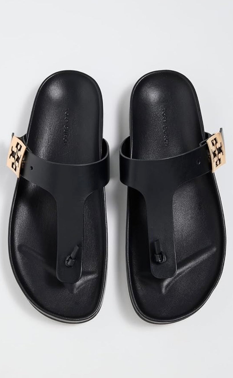 TORY BURCH MELLOW LEATHER THOMG SANDAL MULES