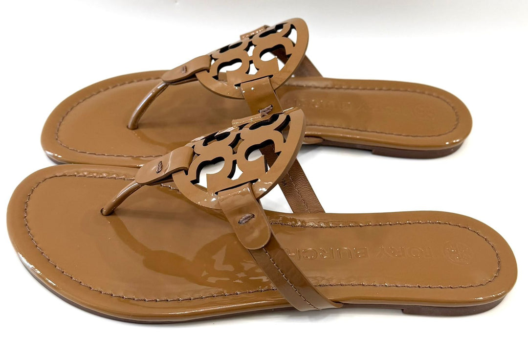 TORY BURCH SHINY PATENT MILLER MULES