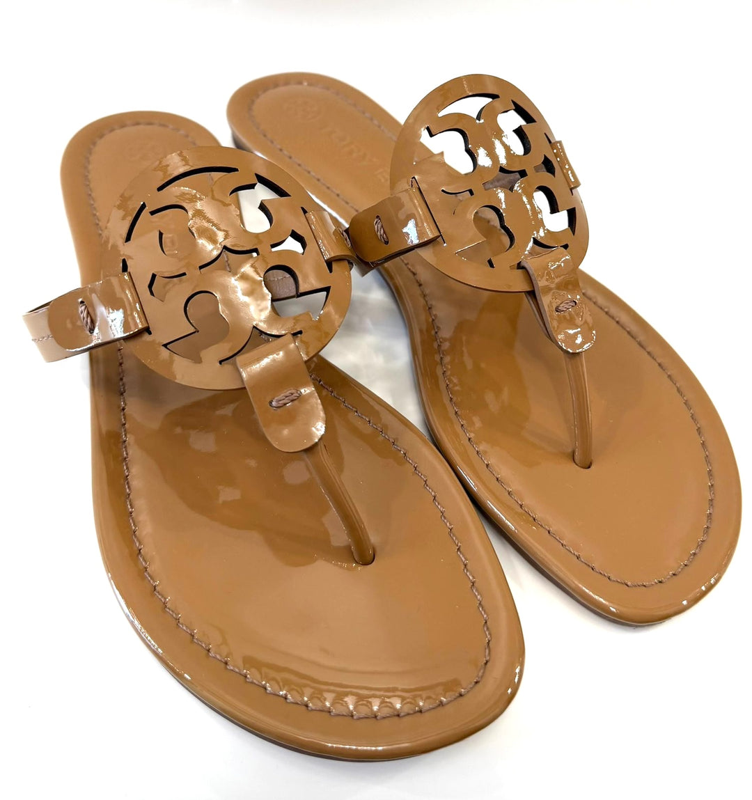 TORY BURCH SHINY PATENT MILLER MULES