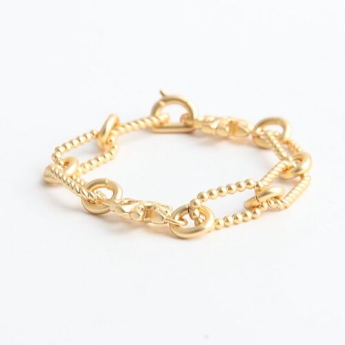 TORY BURCH ROXANNE CHAIN ROPE 18K GOLD PLATED BRACELET