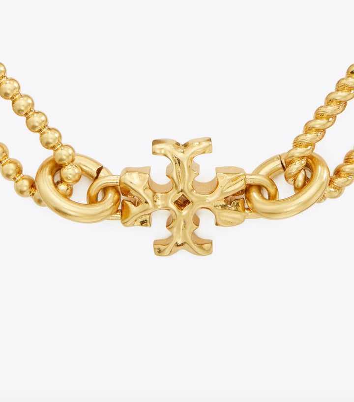 TORY BURCH ROXANNE CHAIN ROPE 18K GOLD PLATED BRACELET