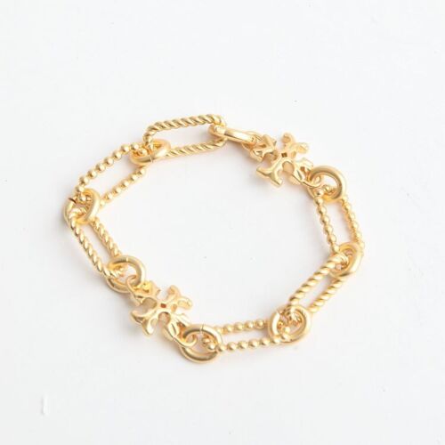 TORY BURCH ROXANNE CHAIN ROPE 18K GOLD PLATED BRACELET