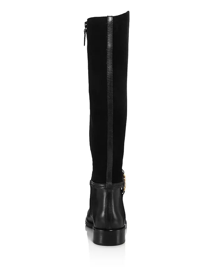 TORY BURCH MILLER LEATHER SUEDE KNEE HIGH BOOTS