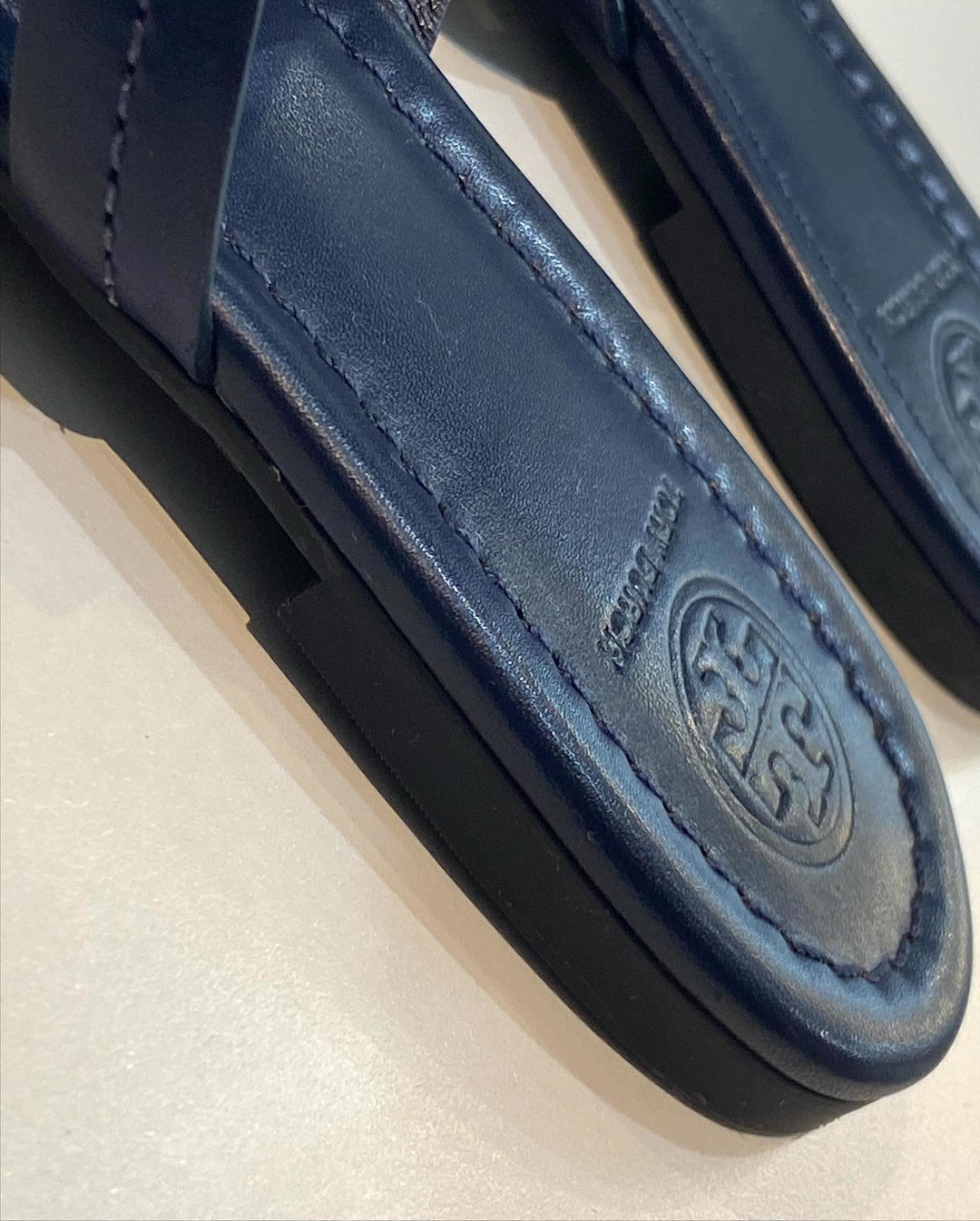 TORY BURCH MILLER CRYSTAL EMBELLISHED LOGO LEATHER SANDALS